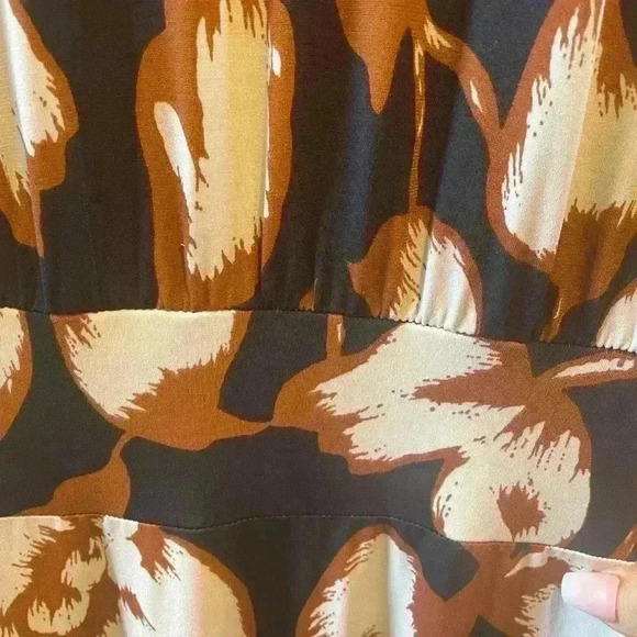 Evereve Alison Joy Maxi Dress Navy Cream Brown Excellent Cond. Size S. - Picture 6 of 10